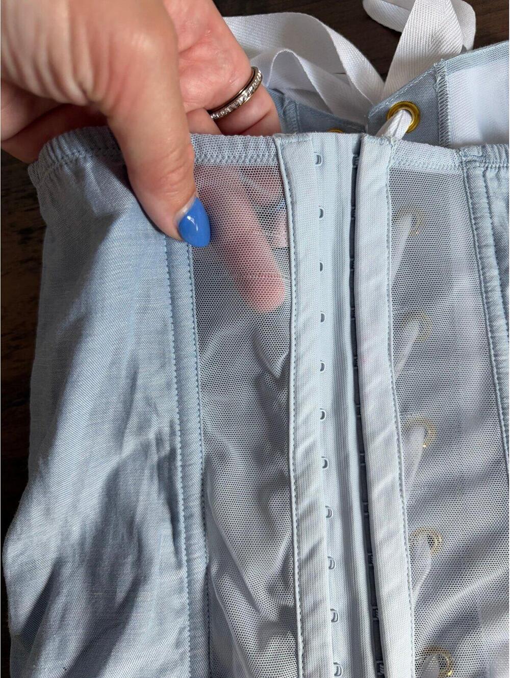 Victoria's Secret denim look corset top size XS. Some staining in spots as shown - Picture 4 of 5